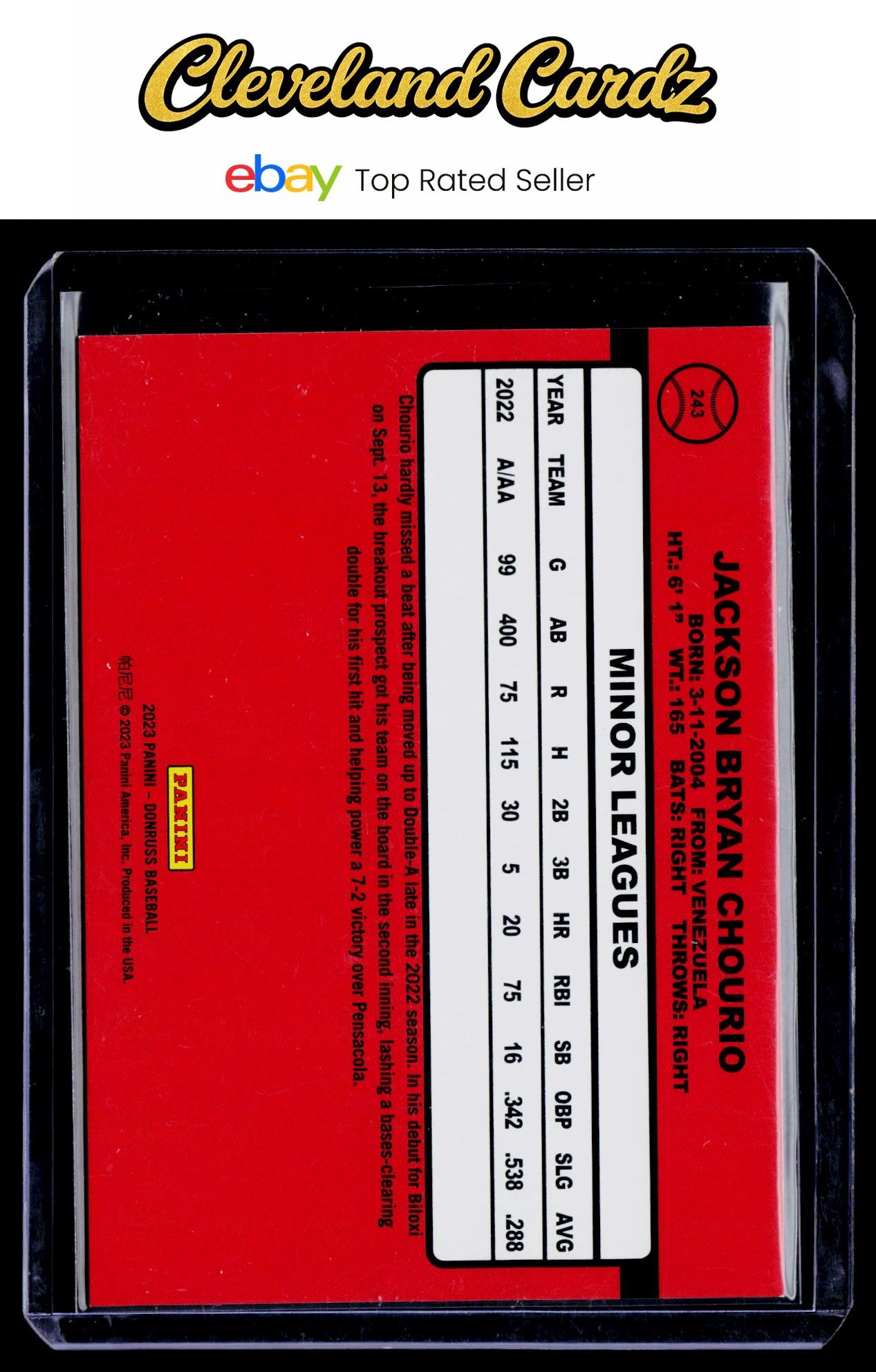 2023 Donruss #243 Jackson Chourio Holo Red #/2023