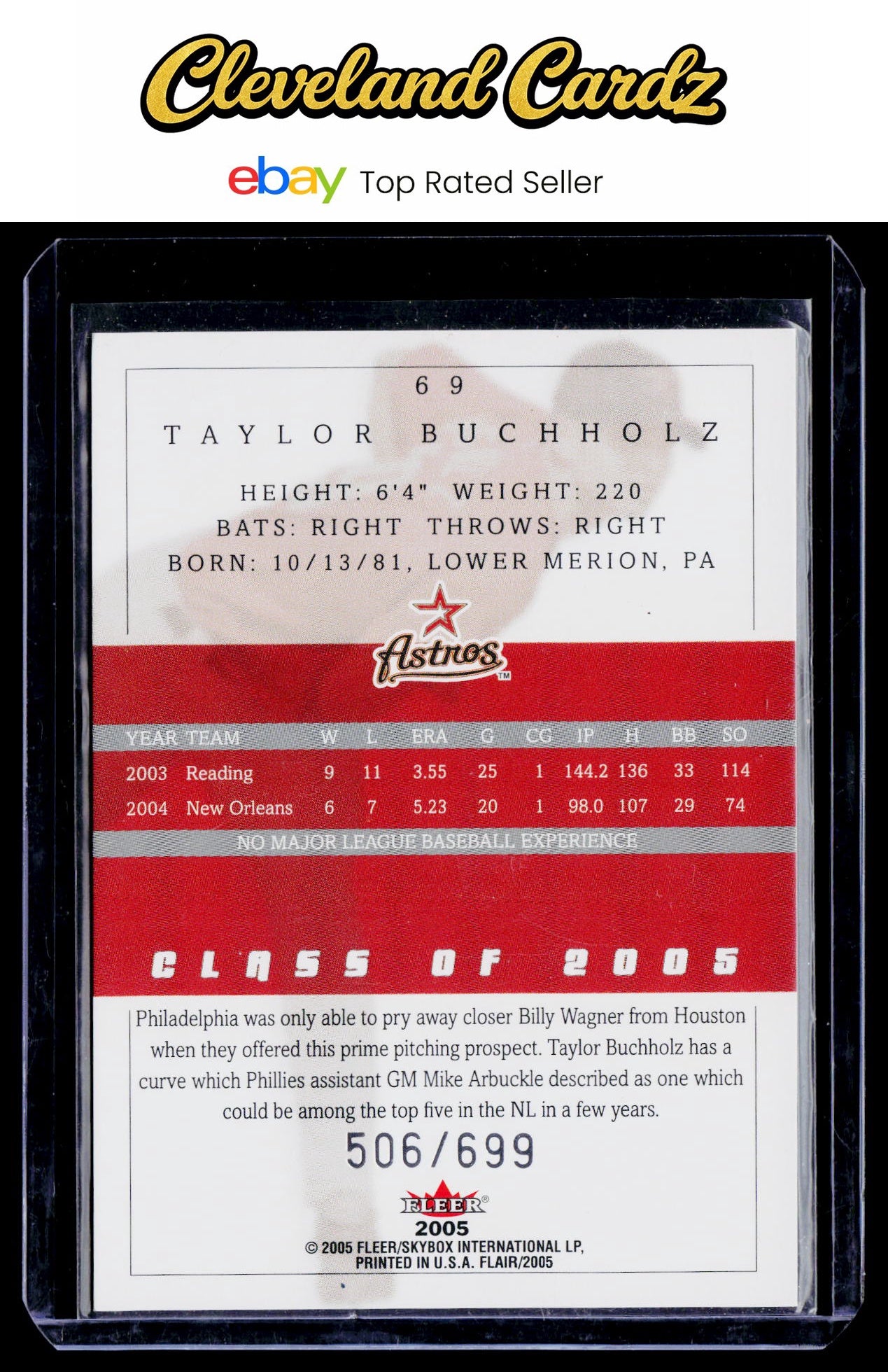 2005 Flair #69 Taylor Buchholz #/699