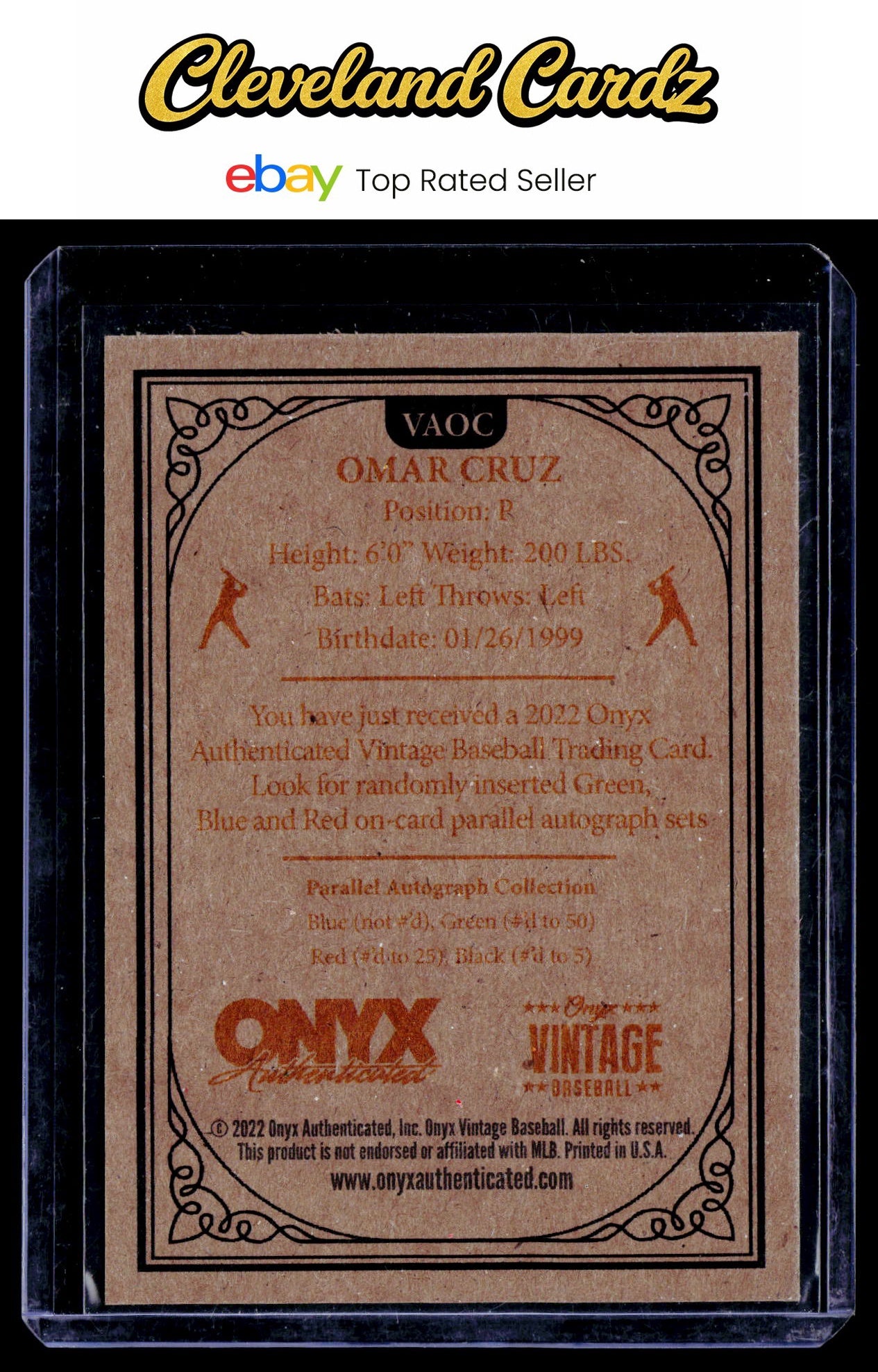 2022 Onyx Vintage Extended #VAOC Omar Cruz Blue Signatures