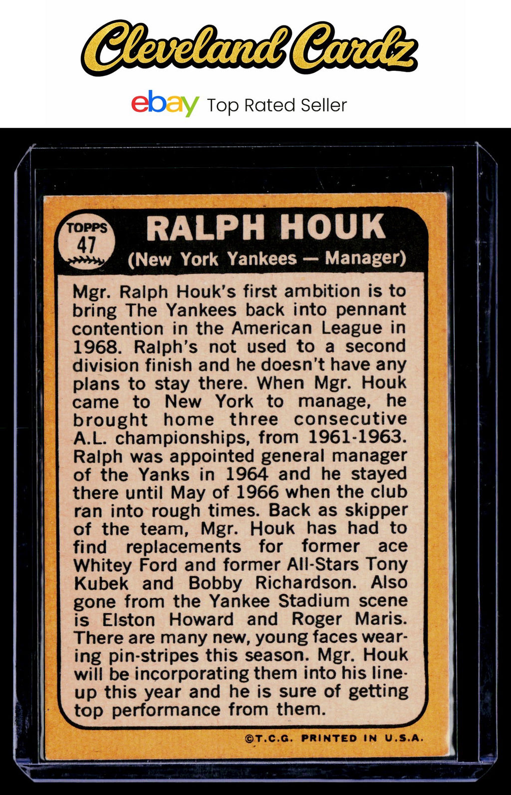 1968 Topps #47 Ralph Houk