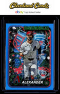 2024 Topps Holiday #H69 Blaze Alexander Holiday Tree Blue Metallic Refractor
