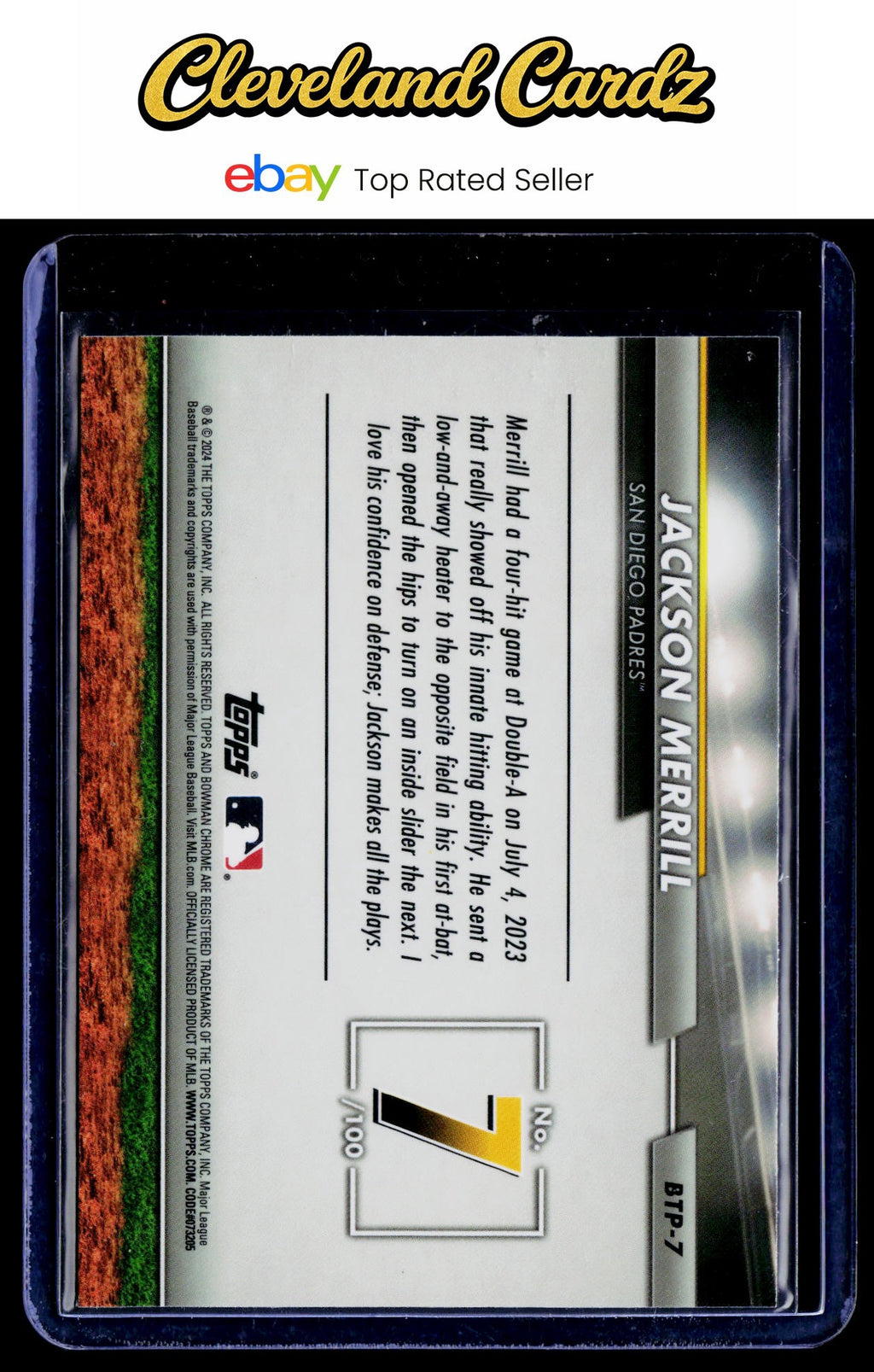 2024 Bowman #BTP-7 Jackson Merrill Bowman Scouts' Top 100