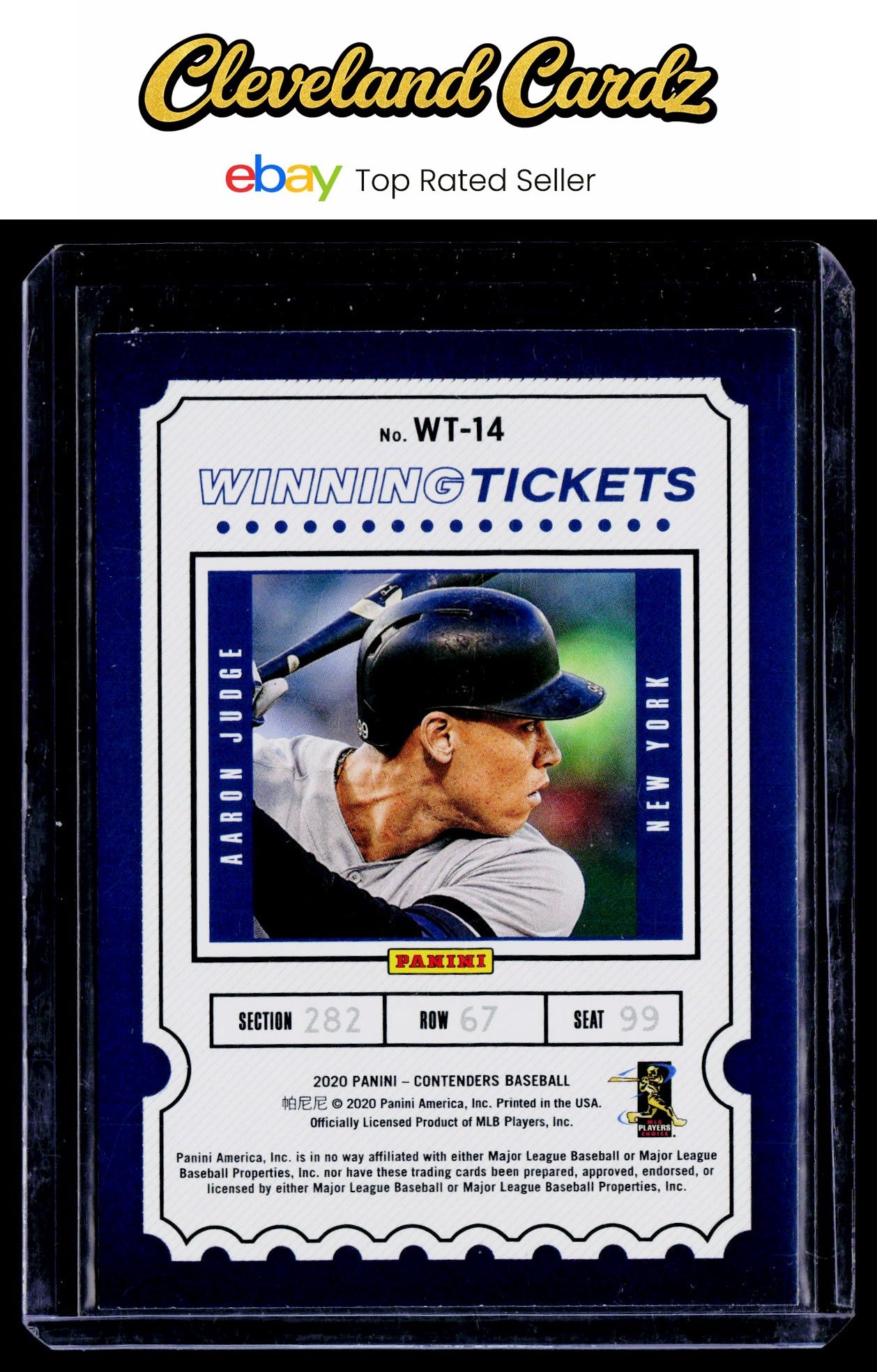 2020 Panini Contenders #WT-14 Aaron Judge Winning Tickets