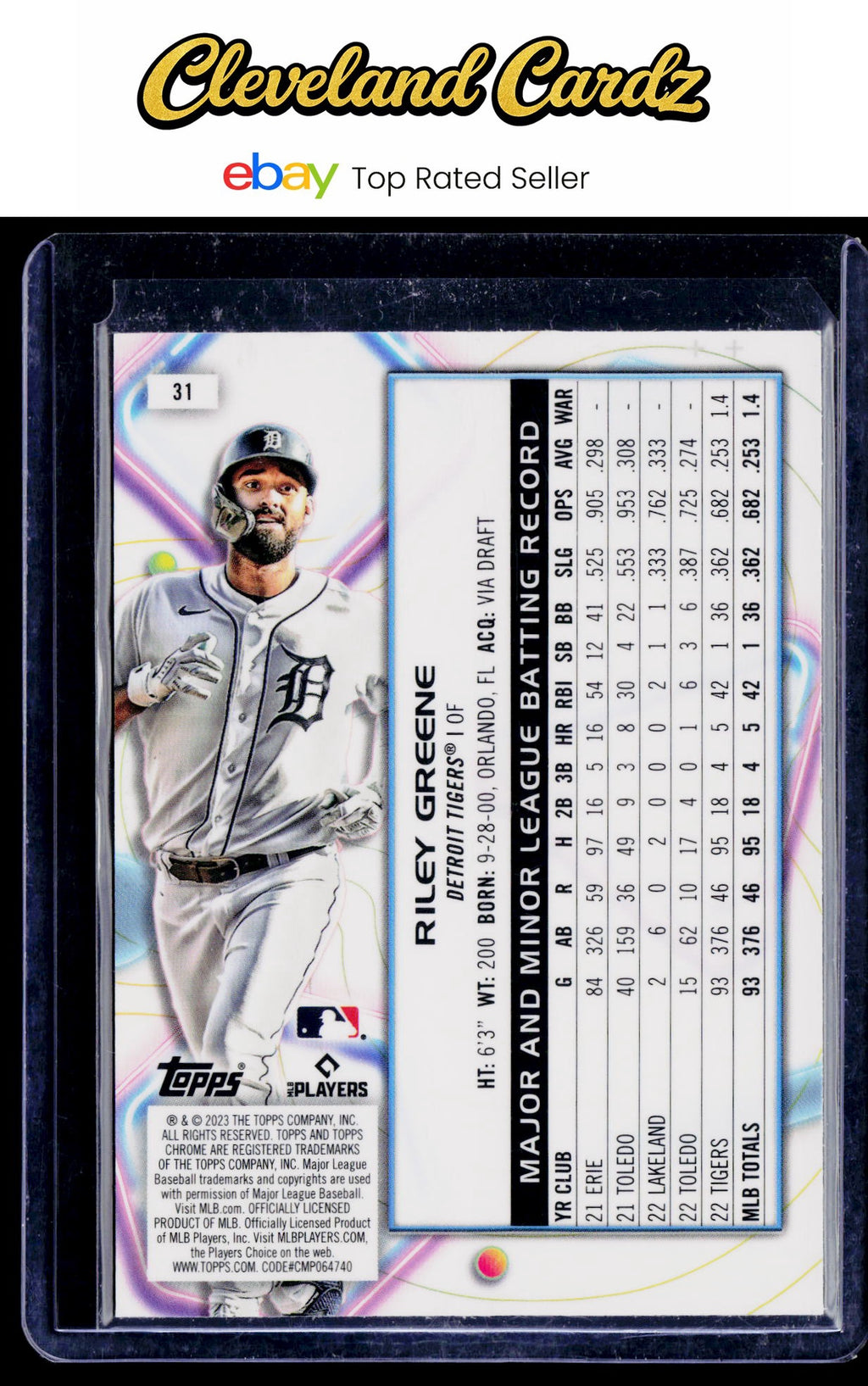 2023 Topps Chrome Cosmic #31 Riley Greene