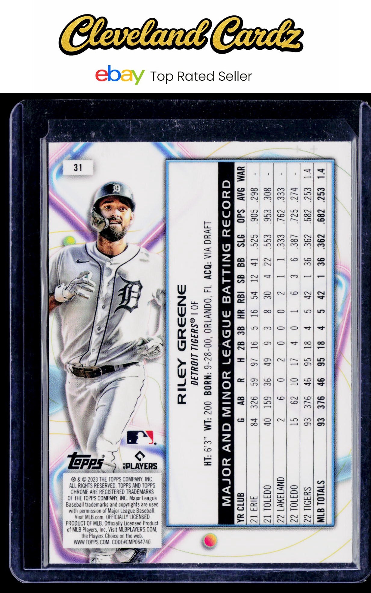 2023 Topps Chrome Cosmic #31 Riley Greene