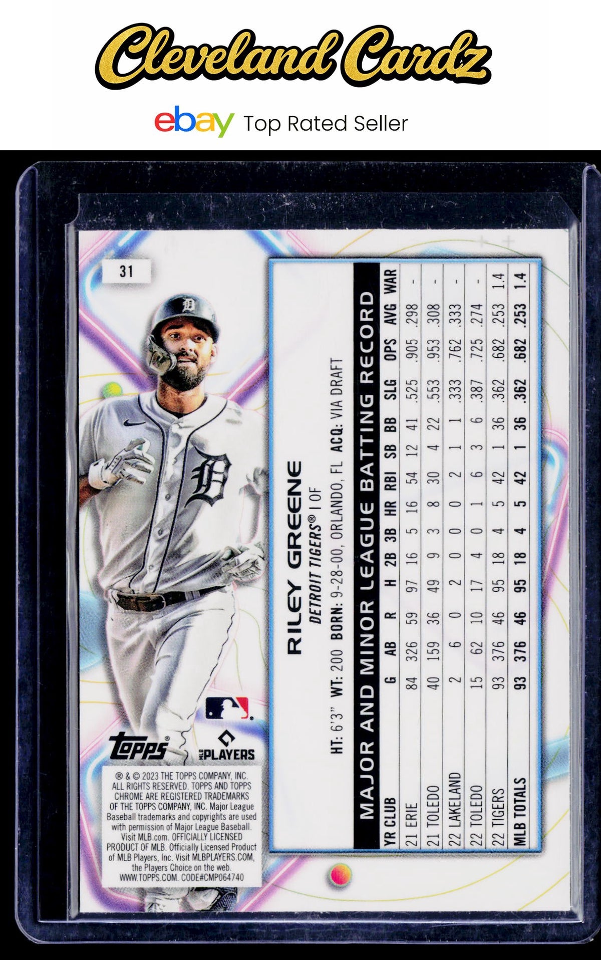 2023 Topps Chrome Cosmic #31 Riley Greene