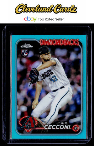2024 Topps Chrome #77 Slade Cecconi Aqua Refractors #/199