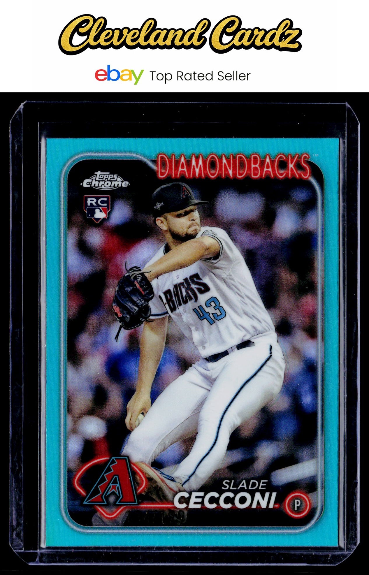 2024 Topps Chrome #77 Slade Cecconi Aqua Refractors #/199