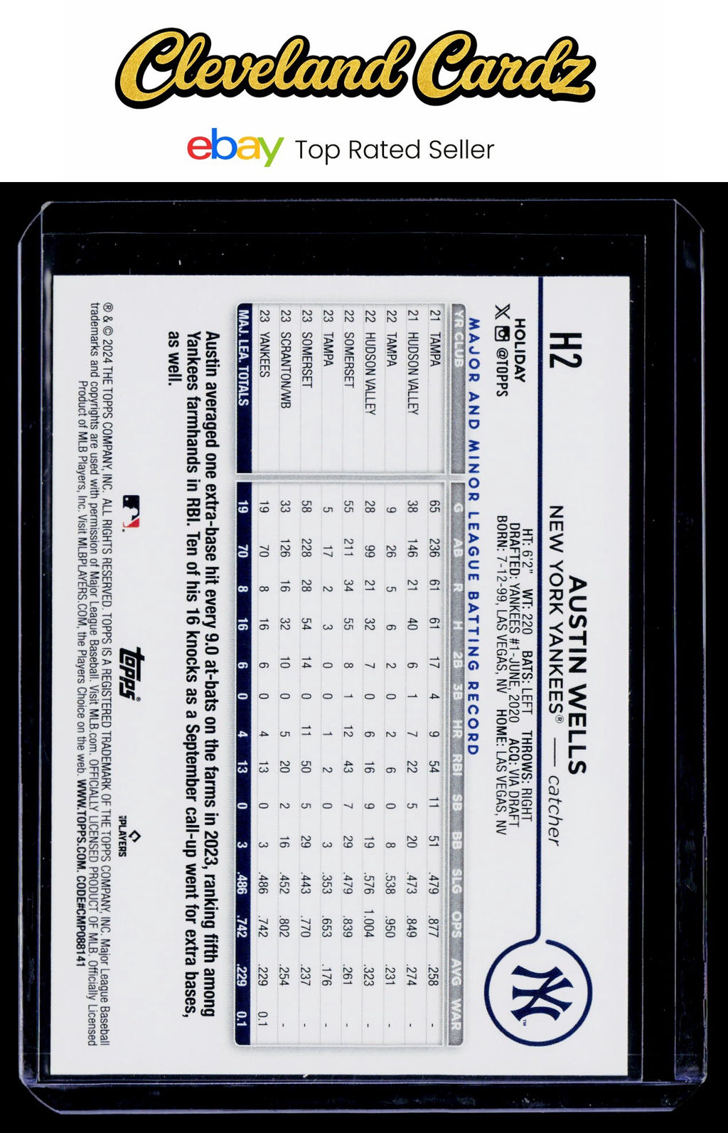 2024 Topps Holiday #H2 Austin Wells