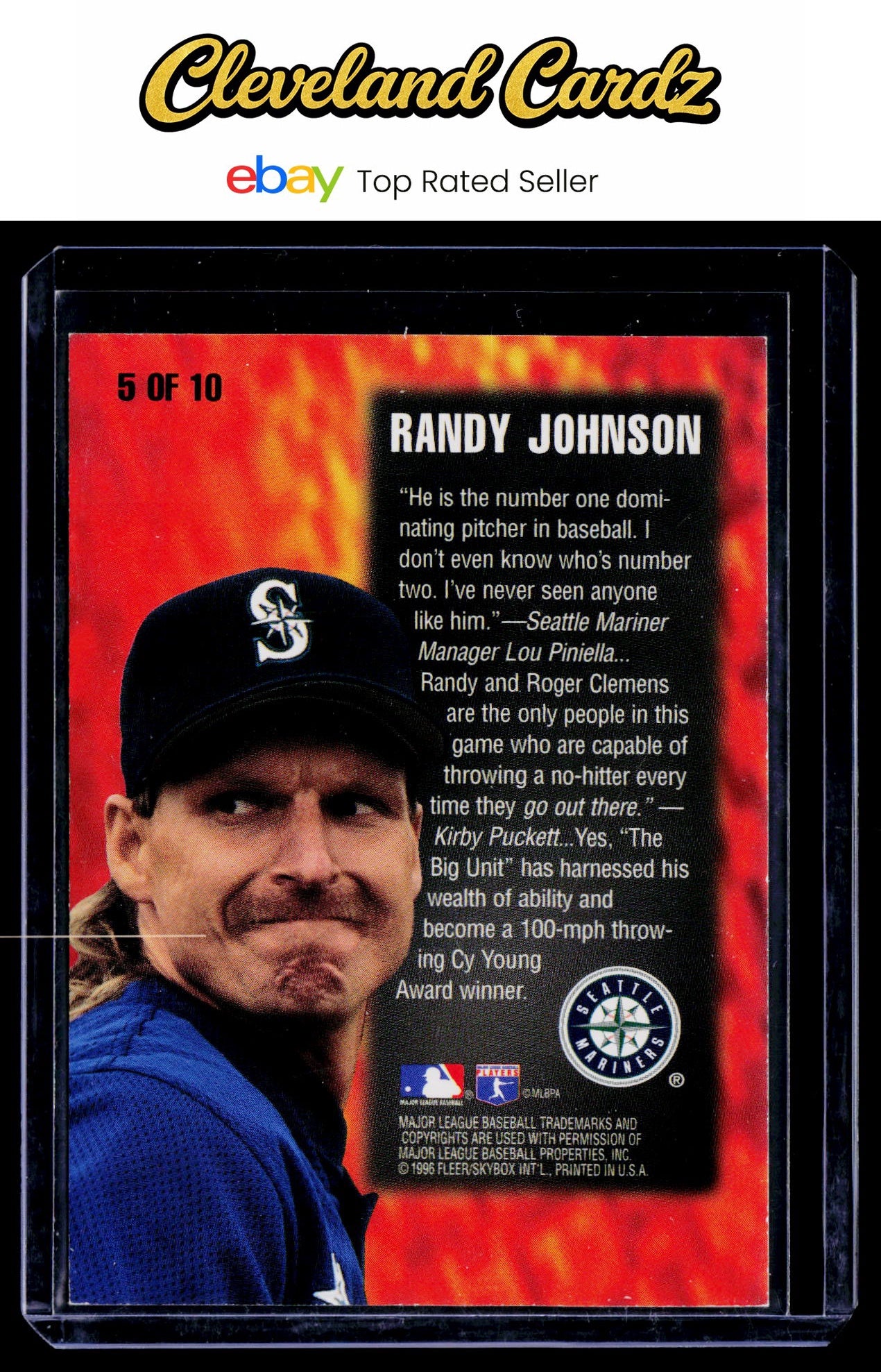 1996 Fleer #5 Randy Johnson Smoke 'N Heat