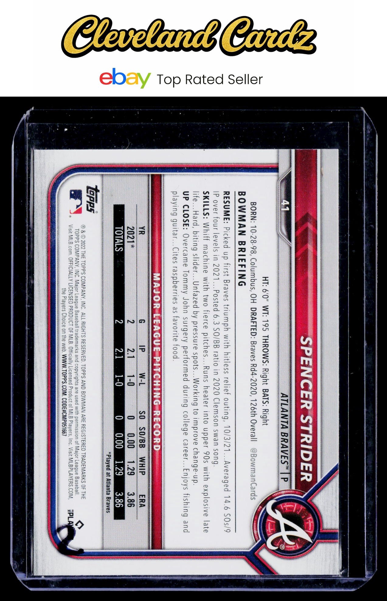 2022 Bowman #41 Spencer Strider RC