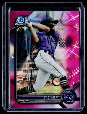 2022 Bowman #BCP-13 Zac Veen Chrome Prospects Fuchsia Refractor #/199