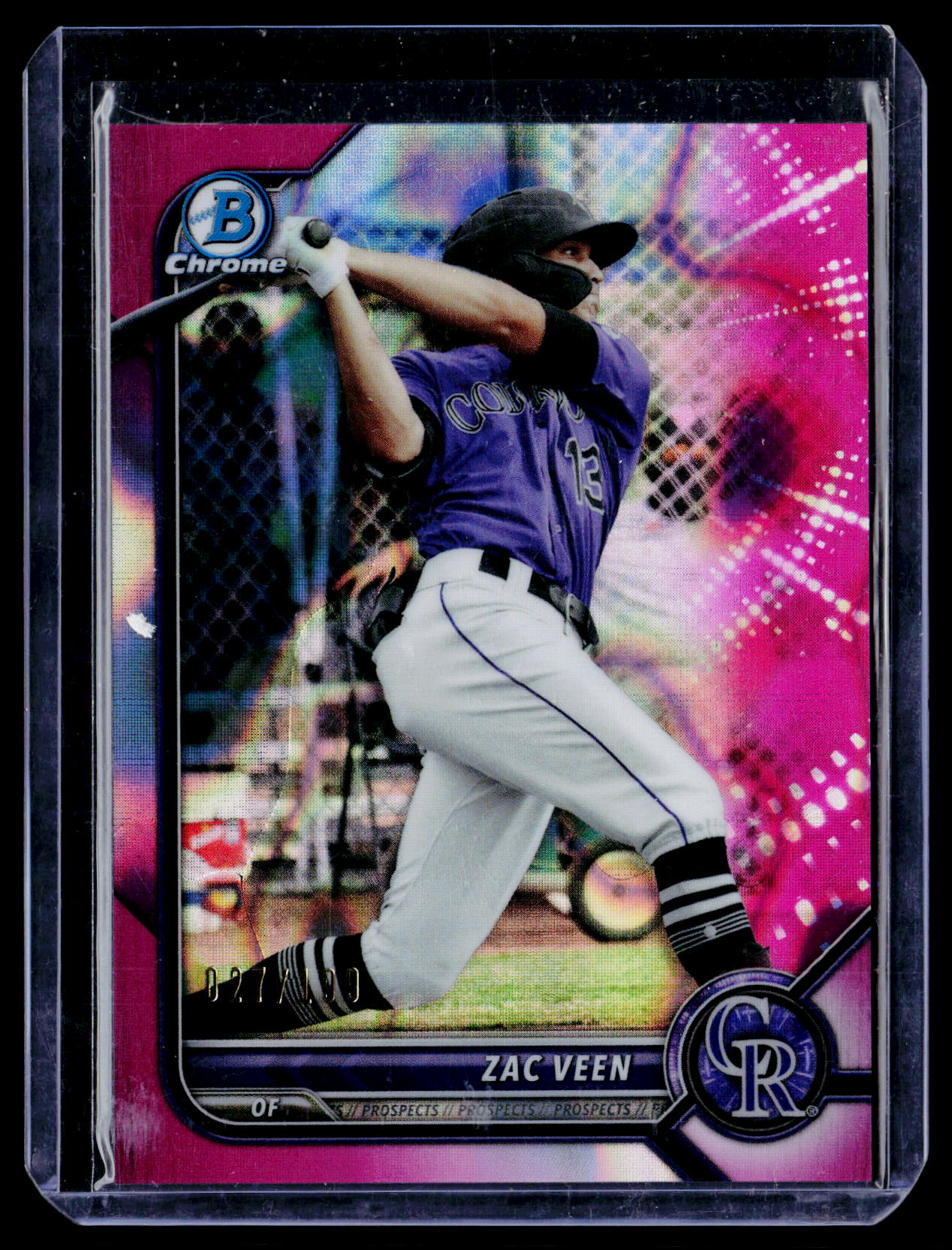 2022 Bowman #BCP-13 Zac Veen Chrome Prospects Fuchsia Refractors #/199