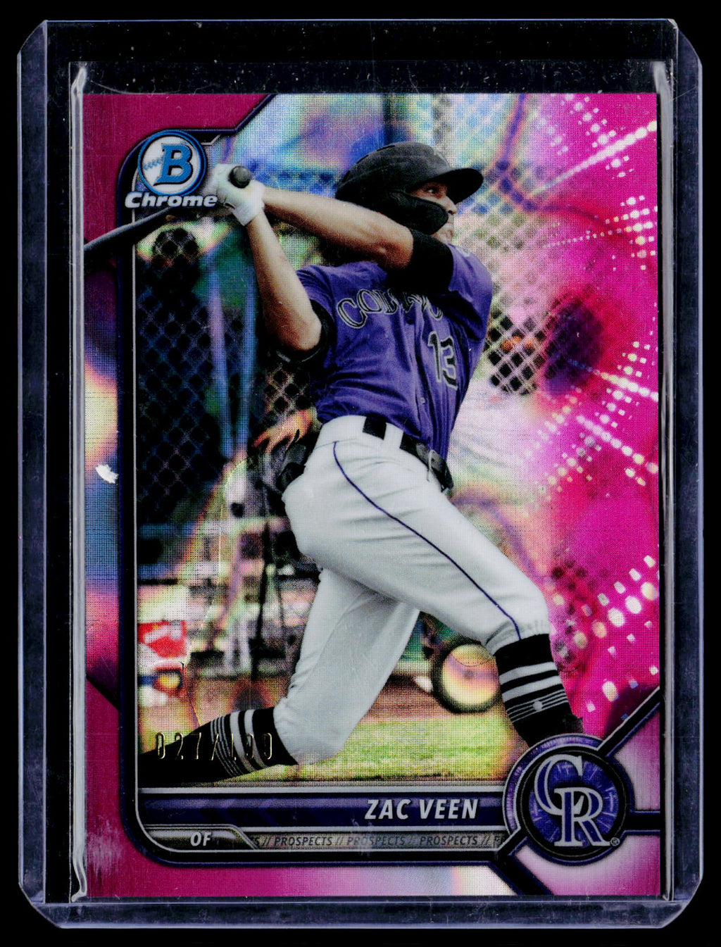 2022 Bowman #BCP-13 Zac Veen Chrome Prospects Fuchsia Refractors #/199