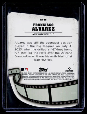 2023 Bowman's Best #RR-18 Francisco Alvarez Reel-to-Reel Die Cuts Refractor