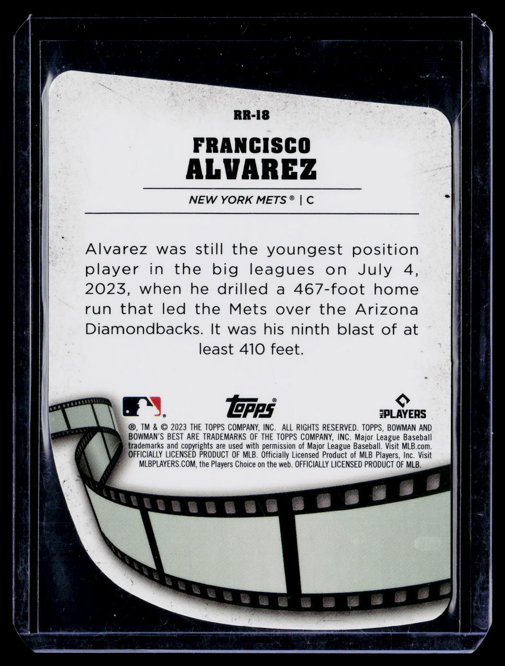 2023 Bowman's Best #RR-18 Francisco Alvarez Reel-to-Reel Die Cuts Refractor