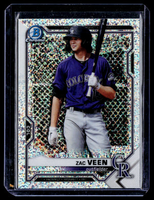 2021 Bowman Chrome #BCP-183 Zac Veen White Speckle Refractor