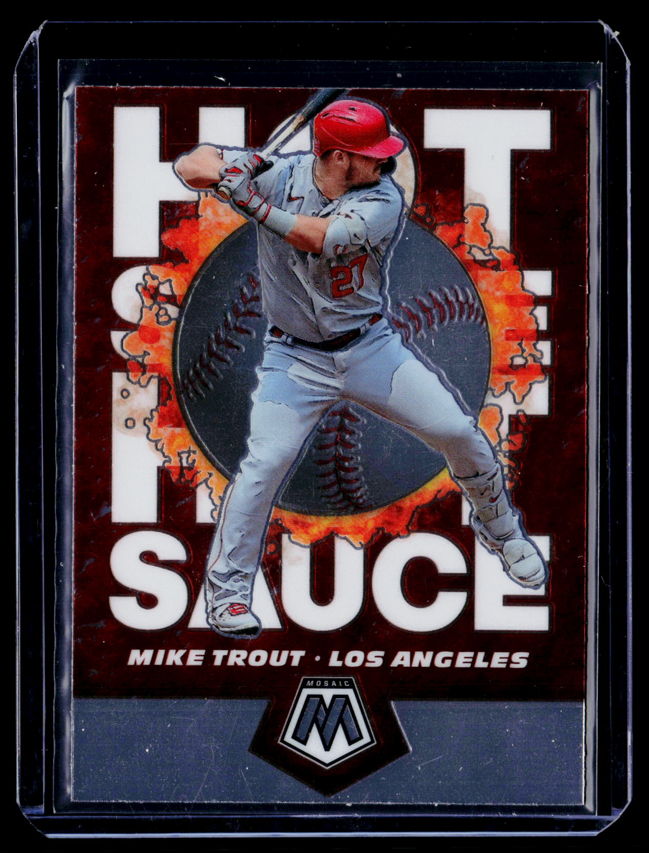2021 Panini Mosaic #HS1 Mike Trout Hot Sauce