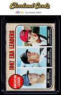 1968 Topps #8 American League 1967 ERA Leaders (Horlen/Peters/Siebert)