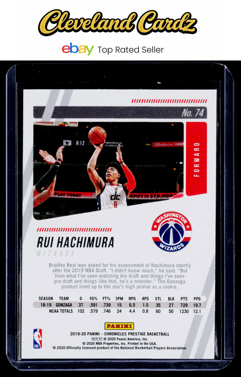 2019-20 Panini Chronicles #74 Rui Hachimura RC