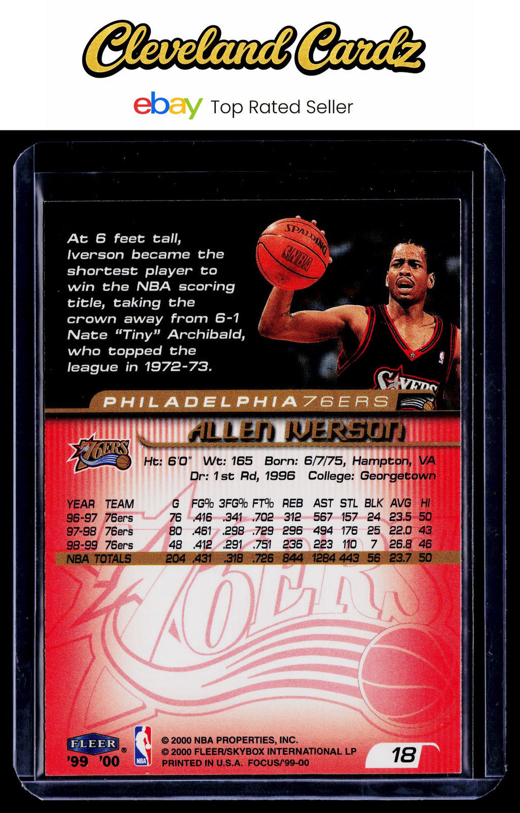 1999-00 Fleer Focus #18 Allen Iverson