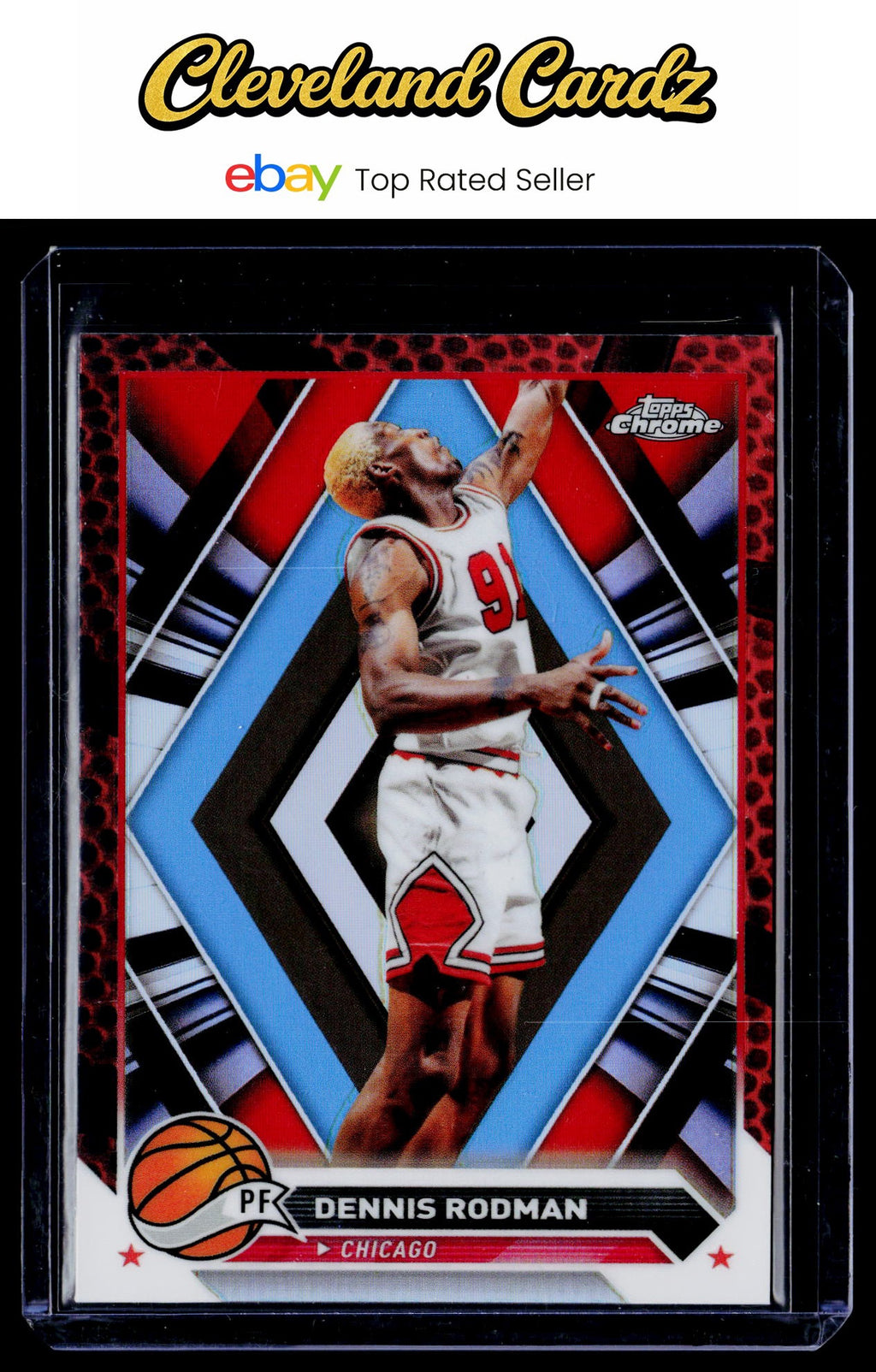 2023-24 Topps Chrome #87 Dennis Rodman Orange Basketball Refractor