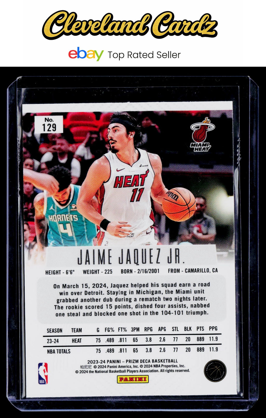 2023-24 Panini Prizm Deca #129 Jaime Jaquez Jr.