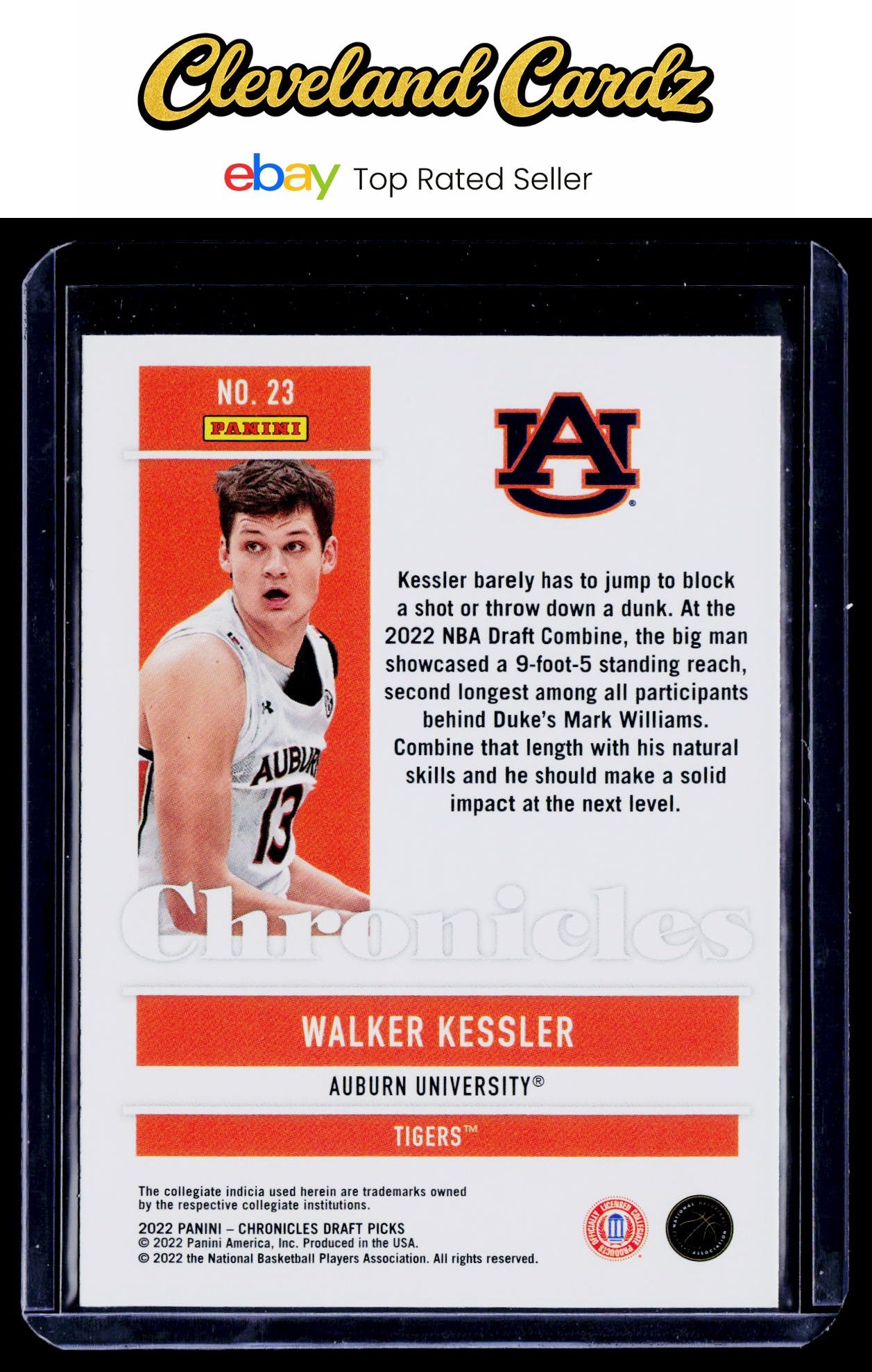 2022 Panini Chronicles Draft Picks #23 Walker Kessler RC