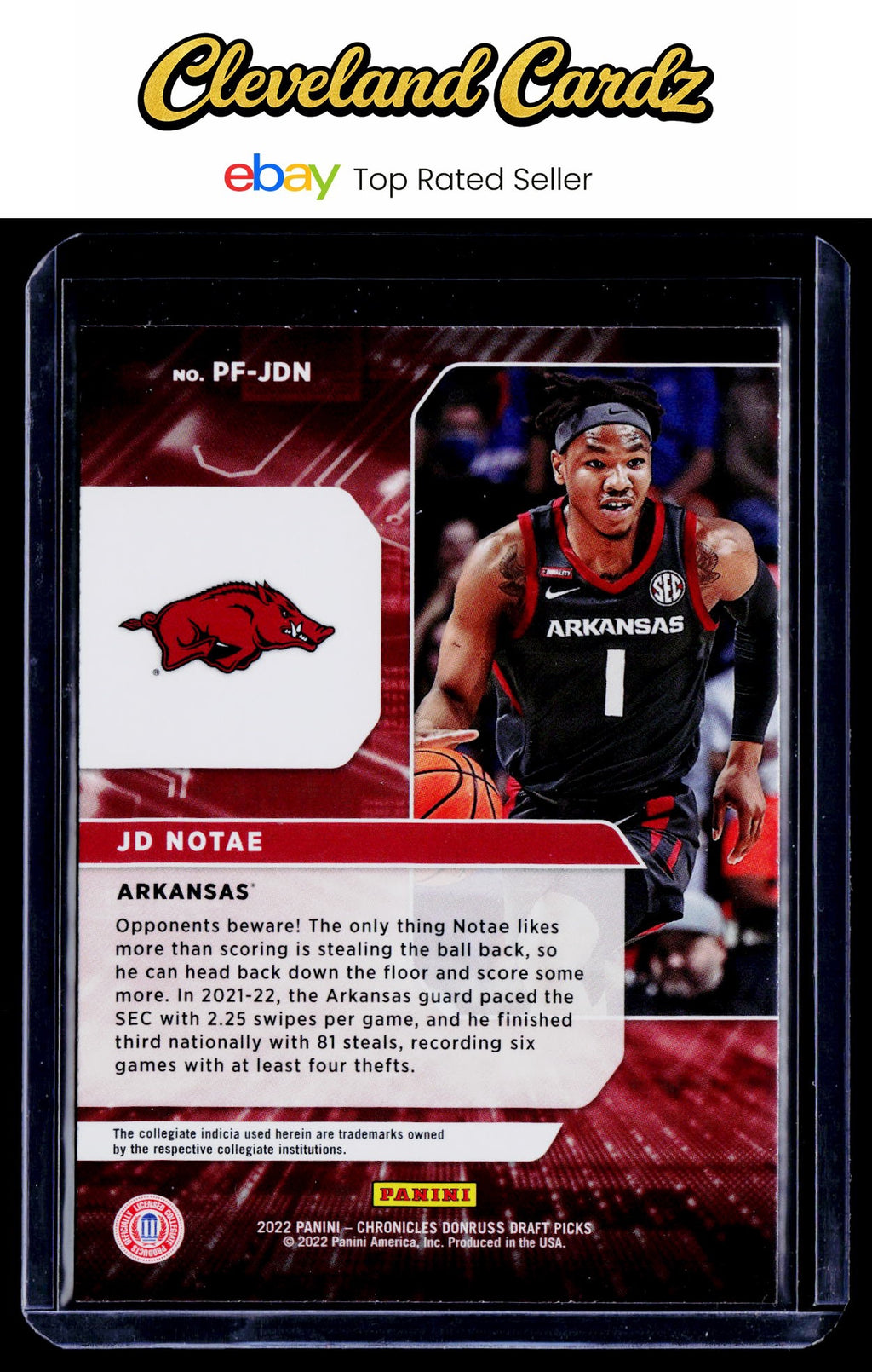 2022 Panini Chronicles Draft Picks #PF-JDN JD Notae Power Formulas Refractor