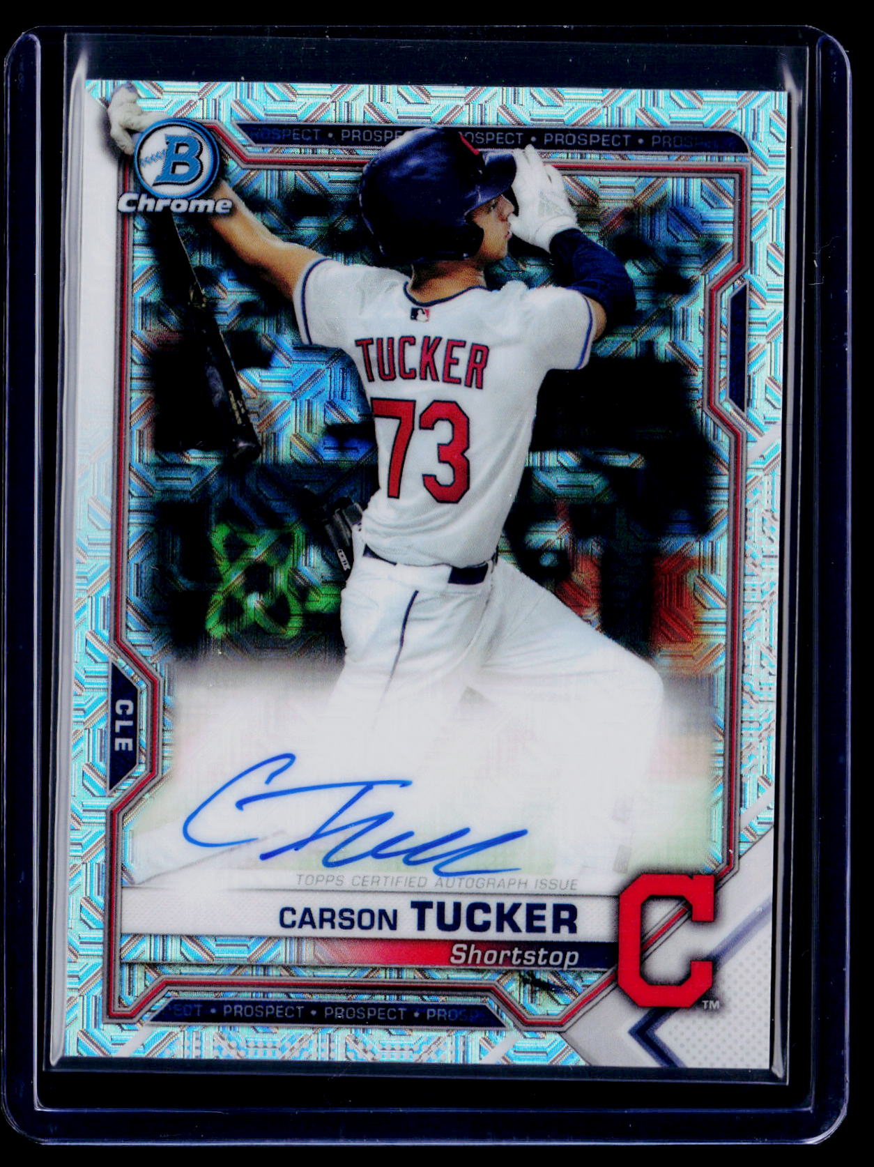 2021 Bowman Chrome #BCMA-CT Carson Tucker Prospect Autographs Mojo Refractor