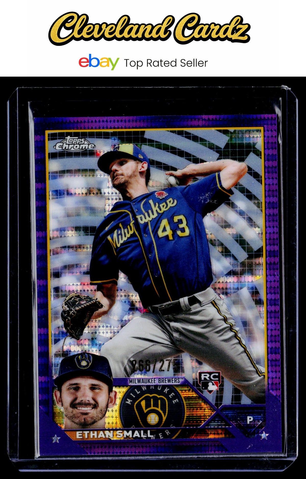 2023 Topps Chrome #46 Ethan Small Purple Sonar Refractors #/275 RC