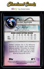 2023 Bowman Platinum #TOP-13 Jordan Sprinkle Top Prospects Pink #/199