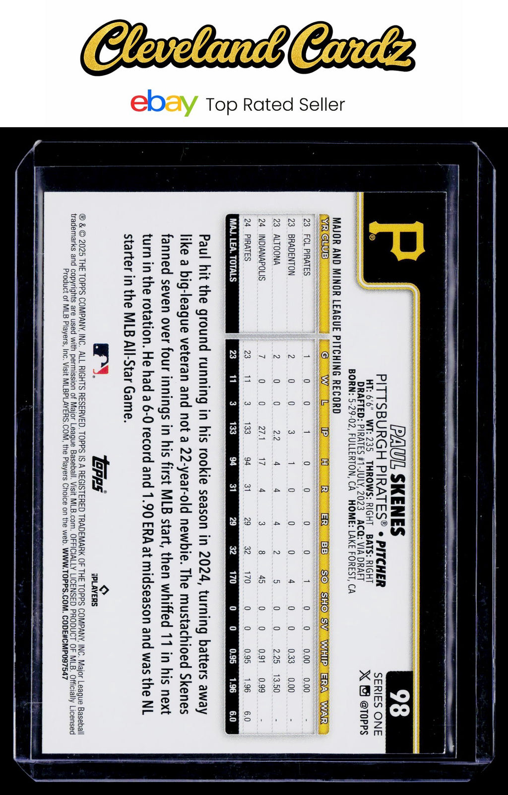 2025 Topps #98 Paul Skenes