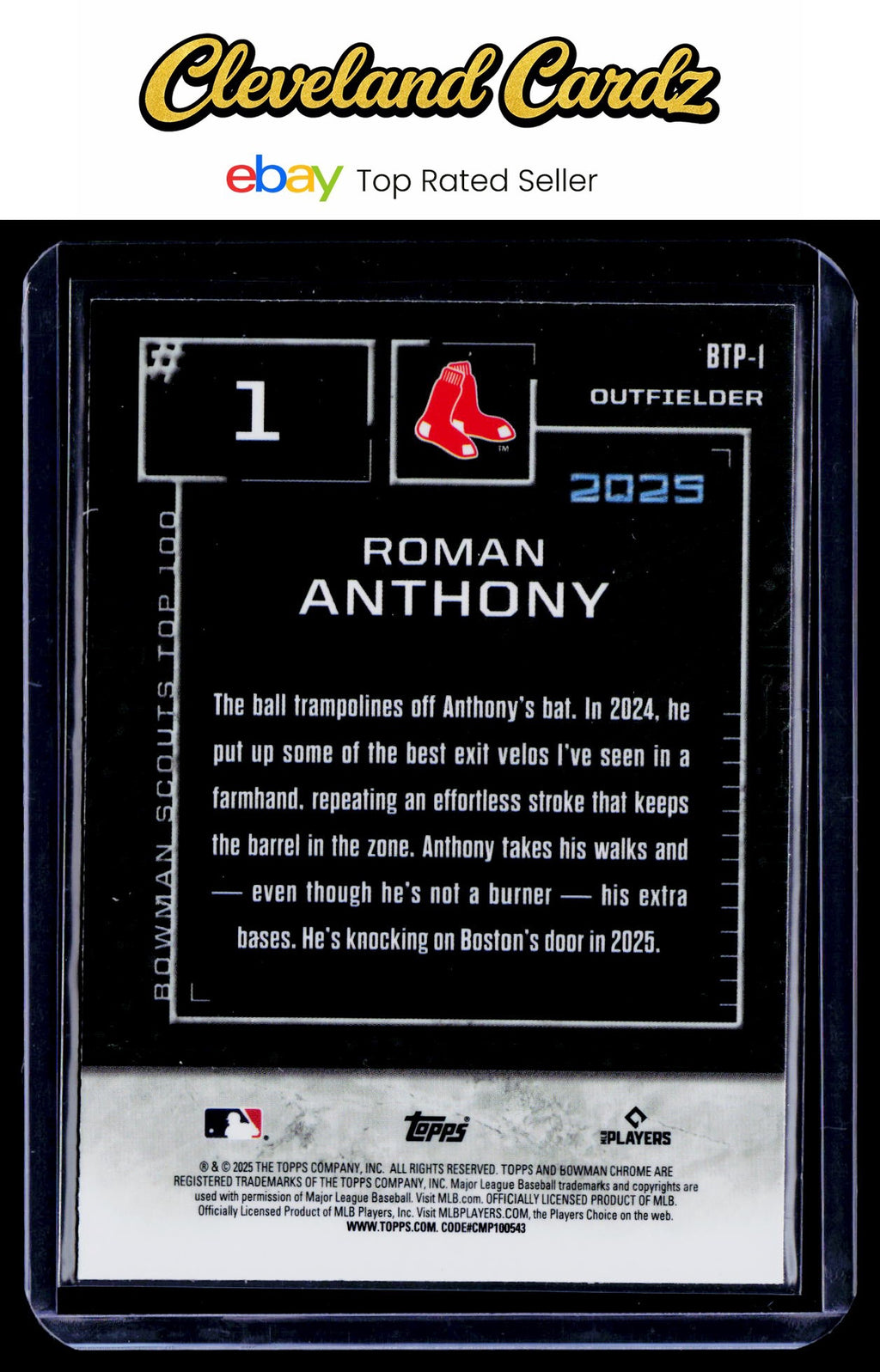 2025 Bowman #BTP-1 Roman Anthony Bowman Scouts Top 100