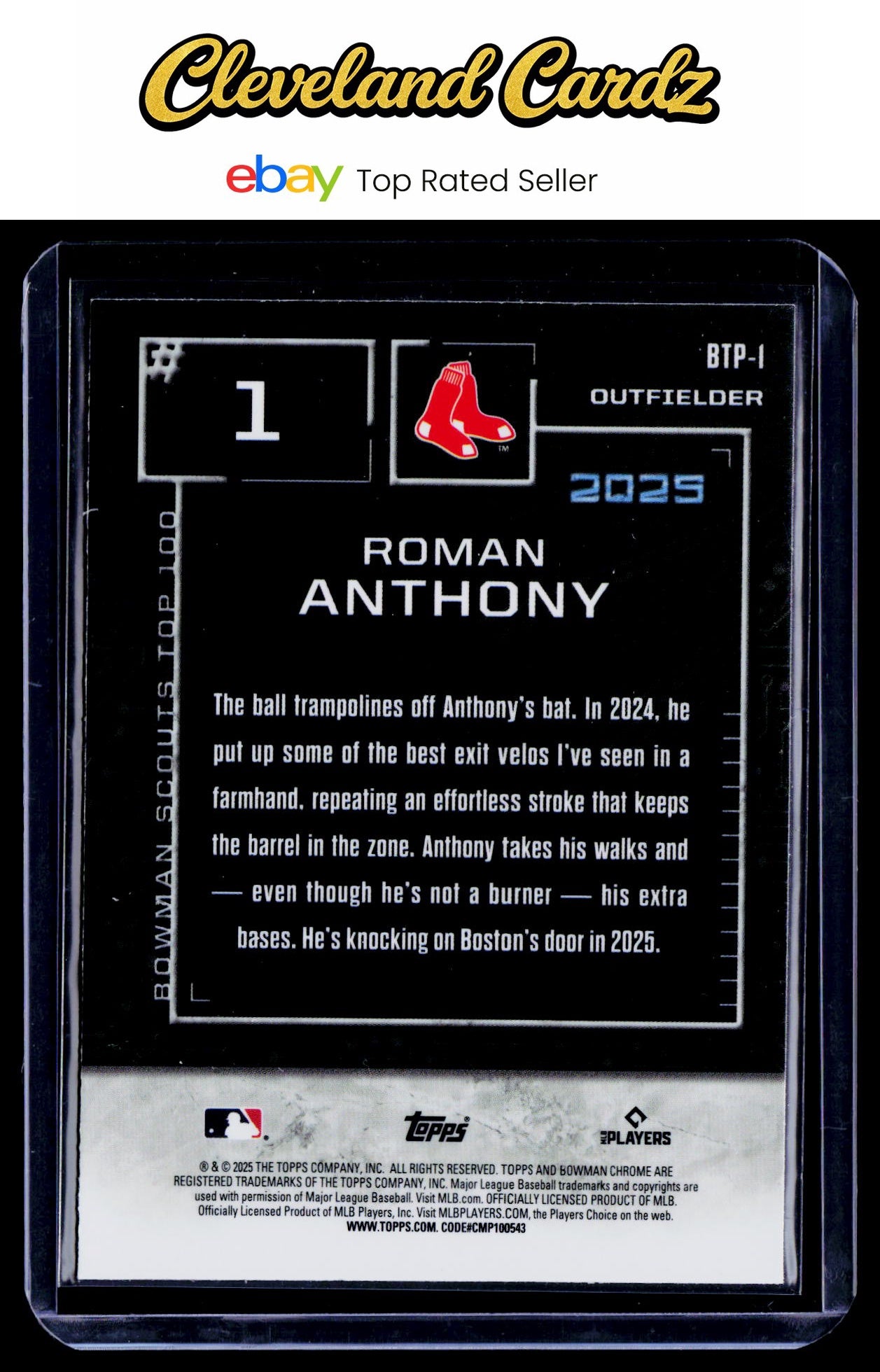 2025 Bowman #BTP-1 Roman Anthony Bowman Scouts Top 100