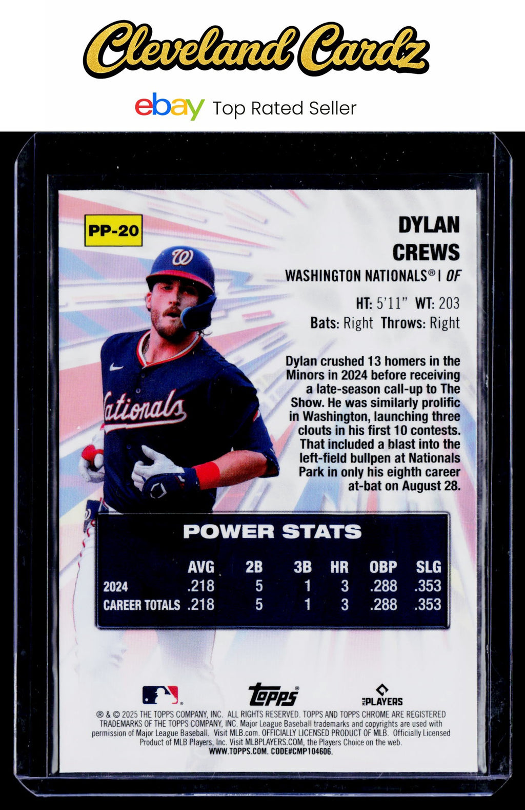 2025 Topps Chrome #PP-20 Dylan Crews Power Players RC