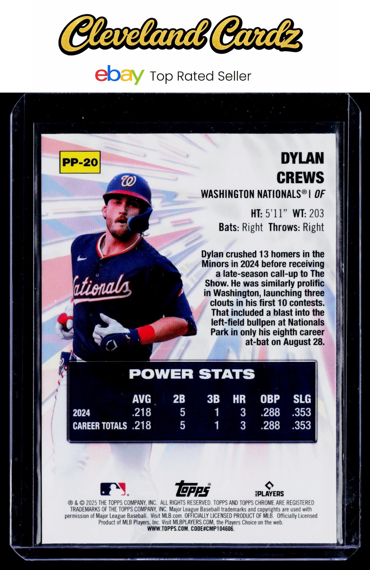 2025 Topps Chrome #PP-20 Dylan Crews Power Players RC