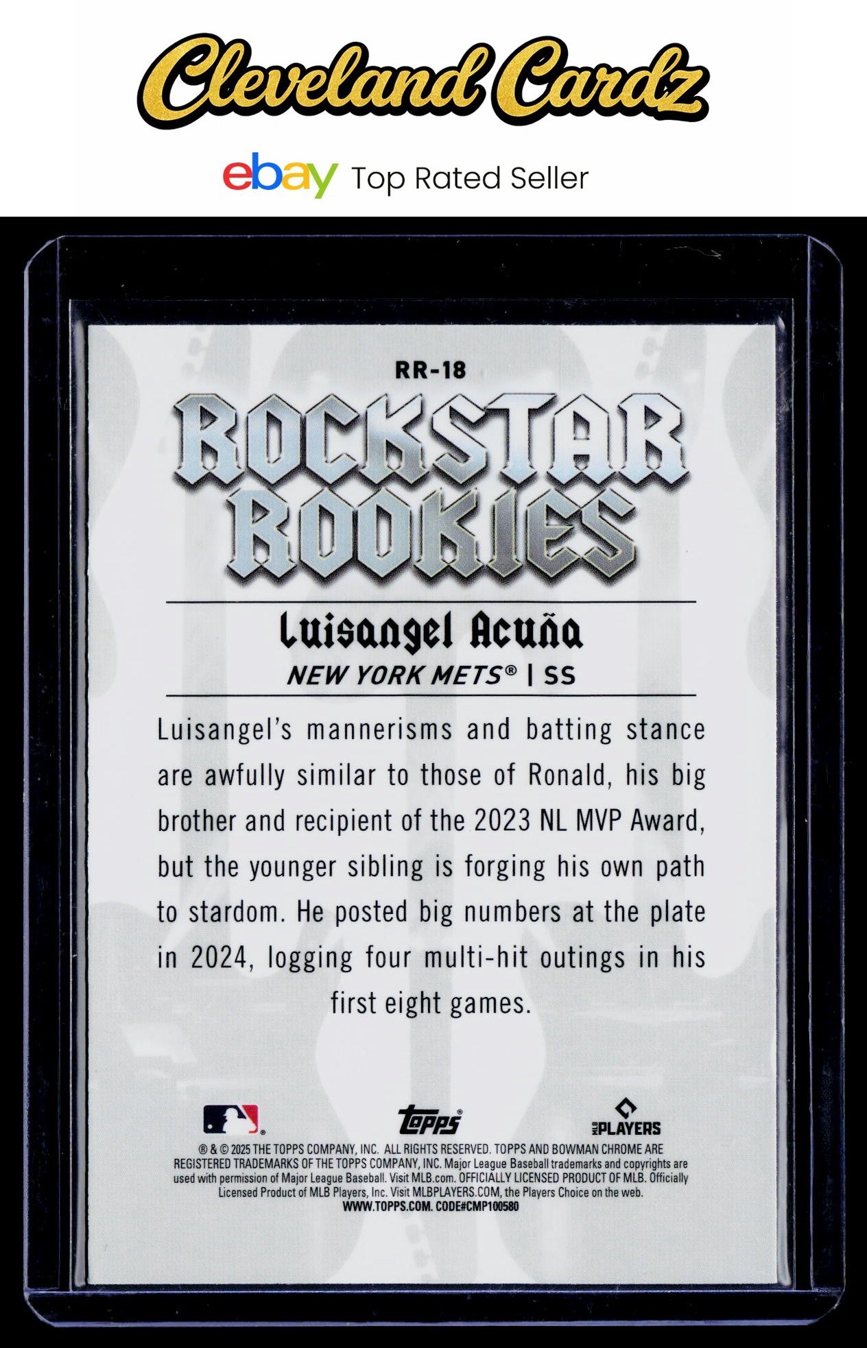 2025 Bowman #RR-18 Luisangel Acuña Rockstar Rookies Refractor RC