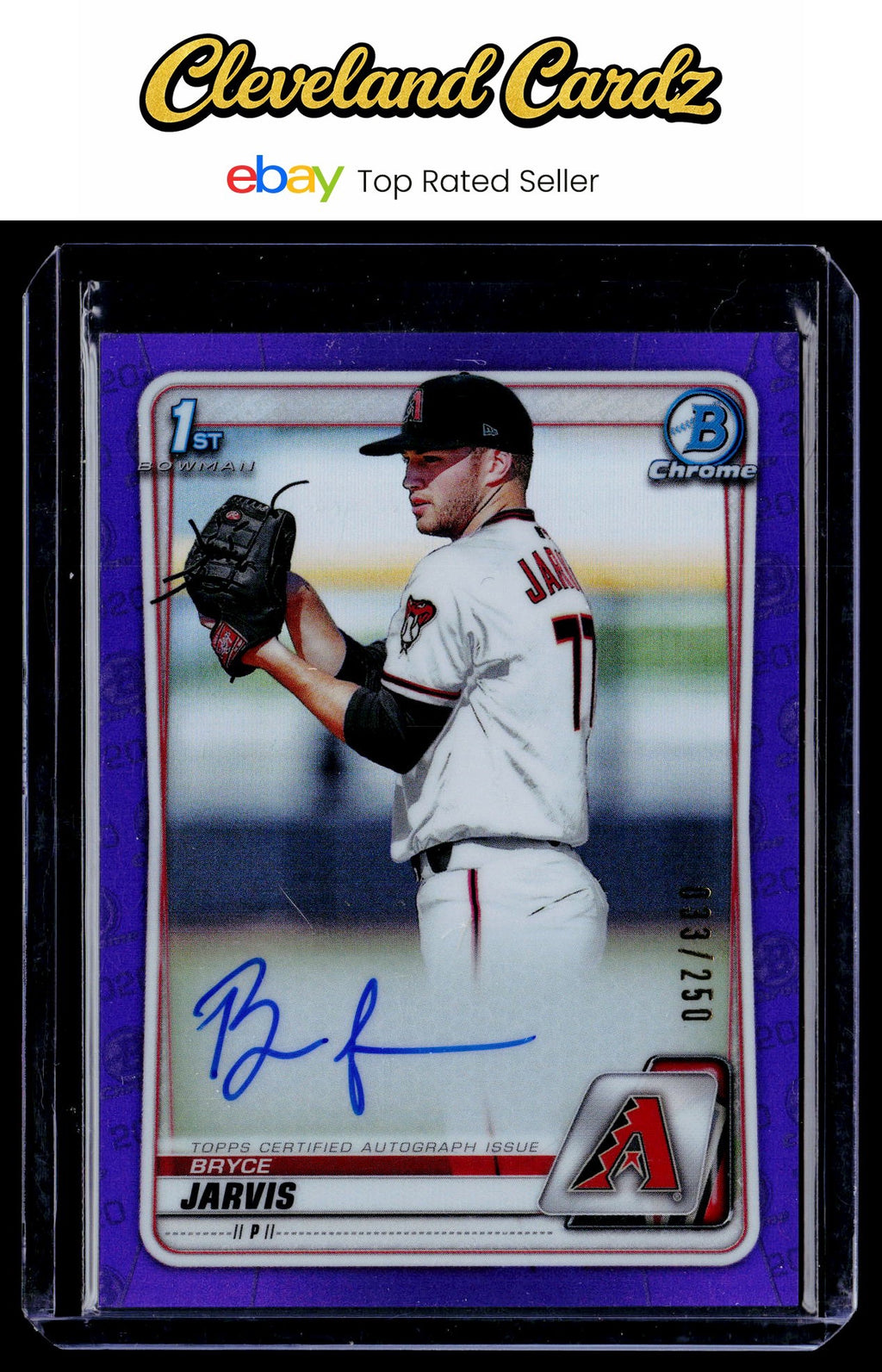 2020 Bowman #CDA-BJA Bryce Jarvis Draft Pick Autographs Purple Refractor #/250