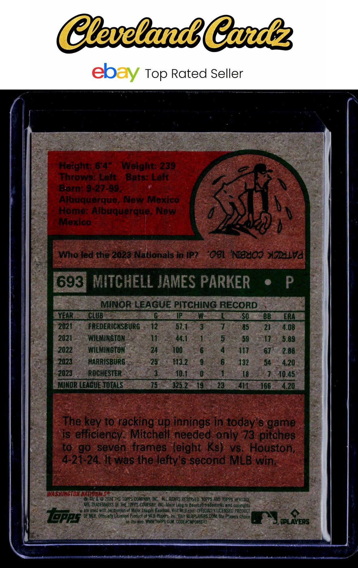 2024 Topps Heritage #693 Mitchell Parker Chrome #/699