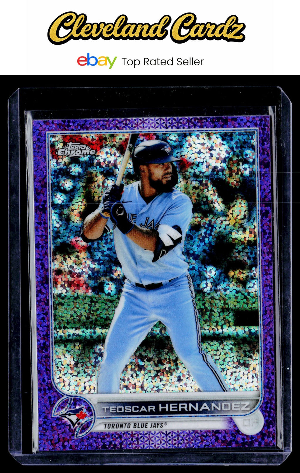 2022 Topps Chrome #185 Teoscar Hernandez Purple Speckle Refractor #/299