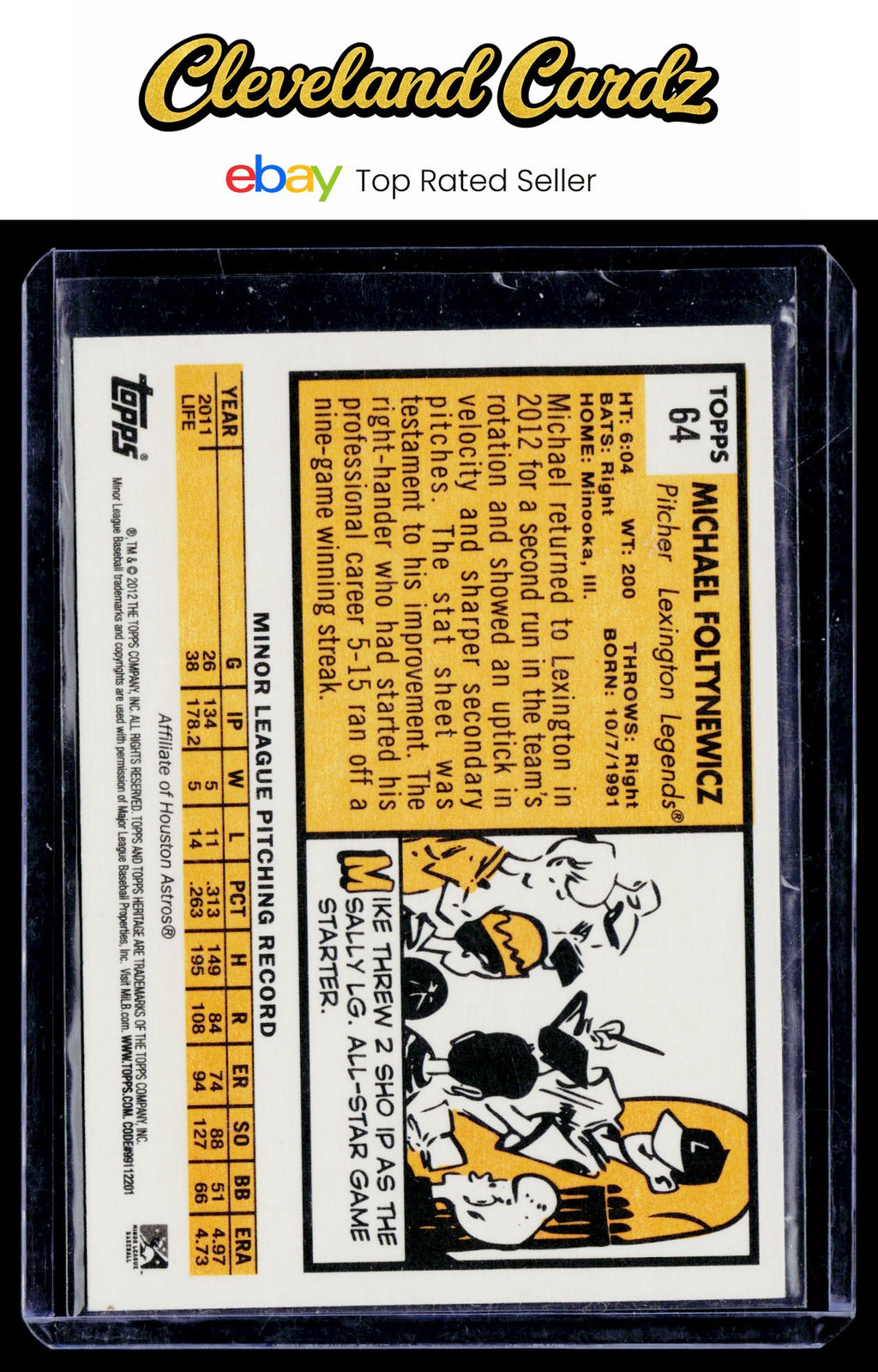 2012 Topps Heritage Minor League #64 Michael Foltynewicz On Card IP Auto Braves