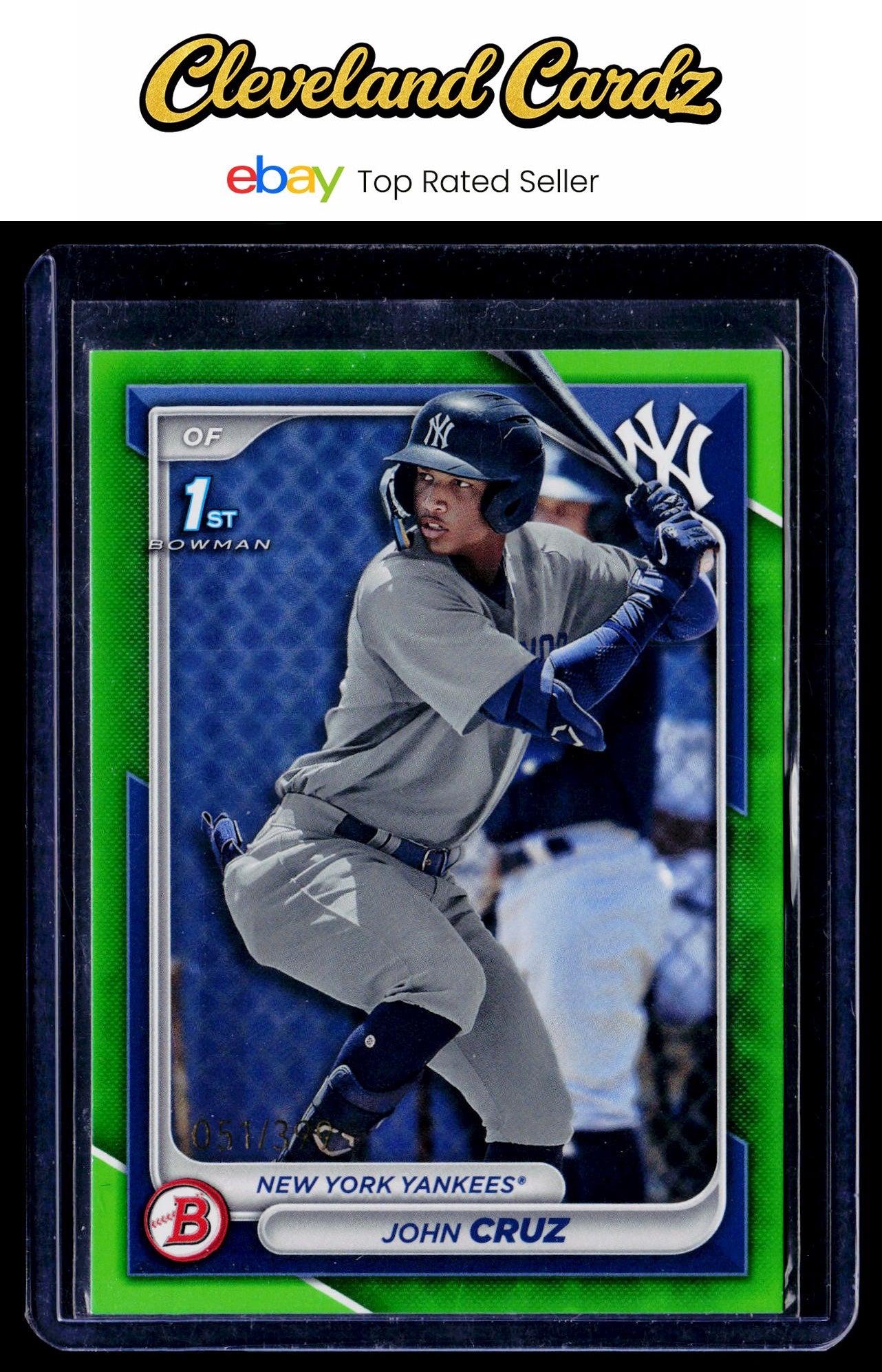 2024 Bowman #BP-77 John Cruz Prospects Neon Green #/399