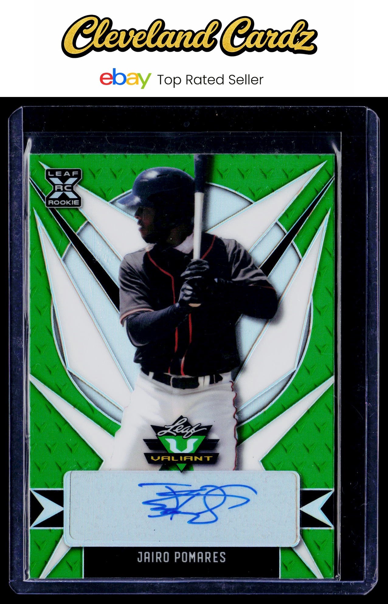 2021 Leaf Valiant #BA-JP1 Jairo Pomares Green Refractor