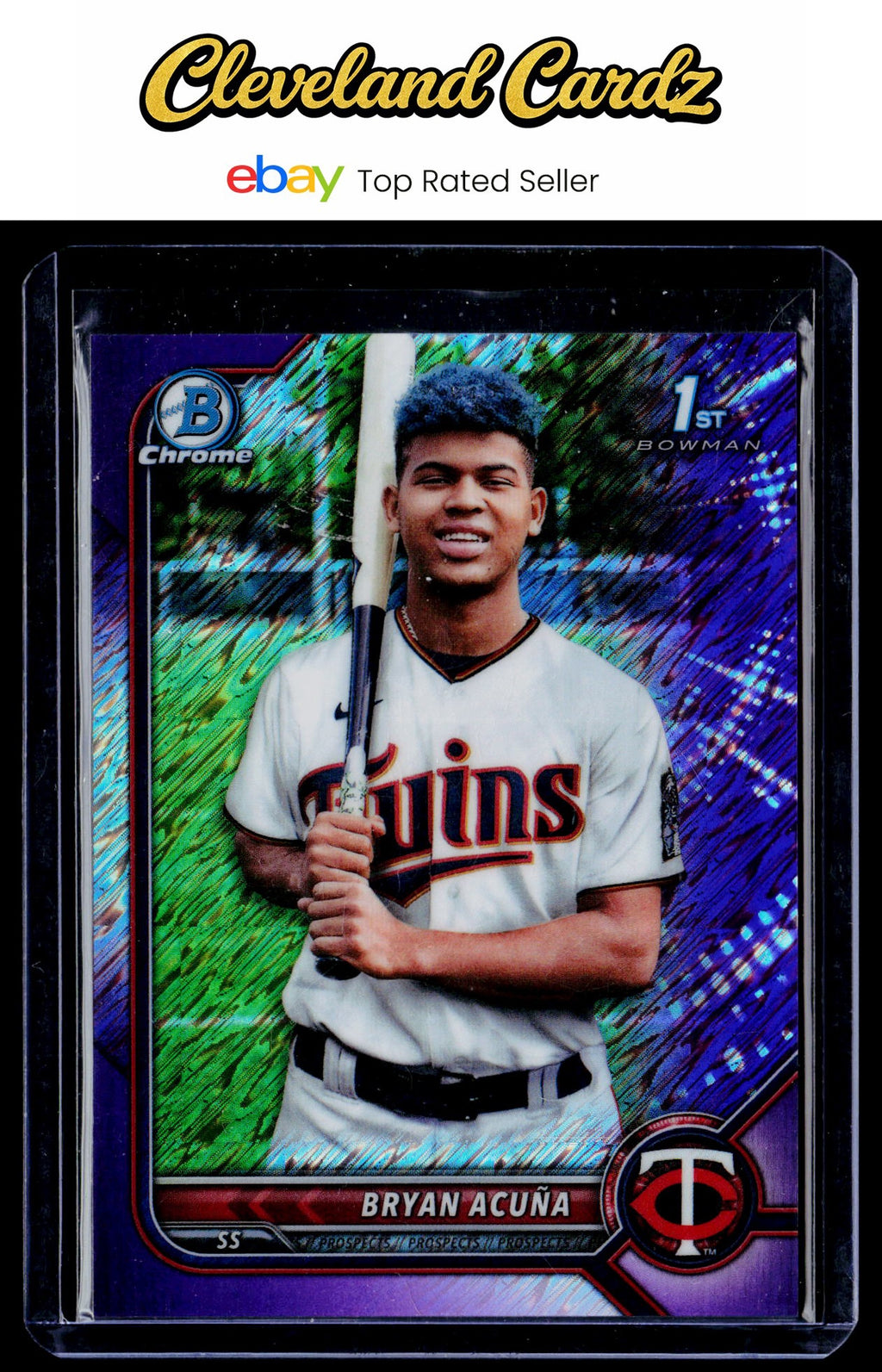 2022 Bowman Chrome #BCP-151 Bryan Acuña Pros. Purple Shimmer Refractor #/250