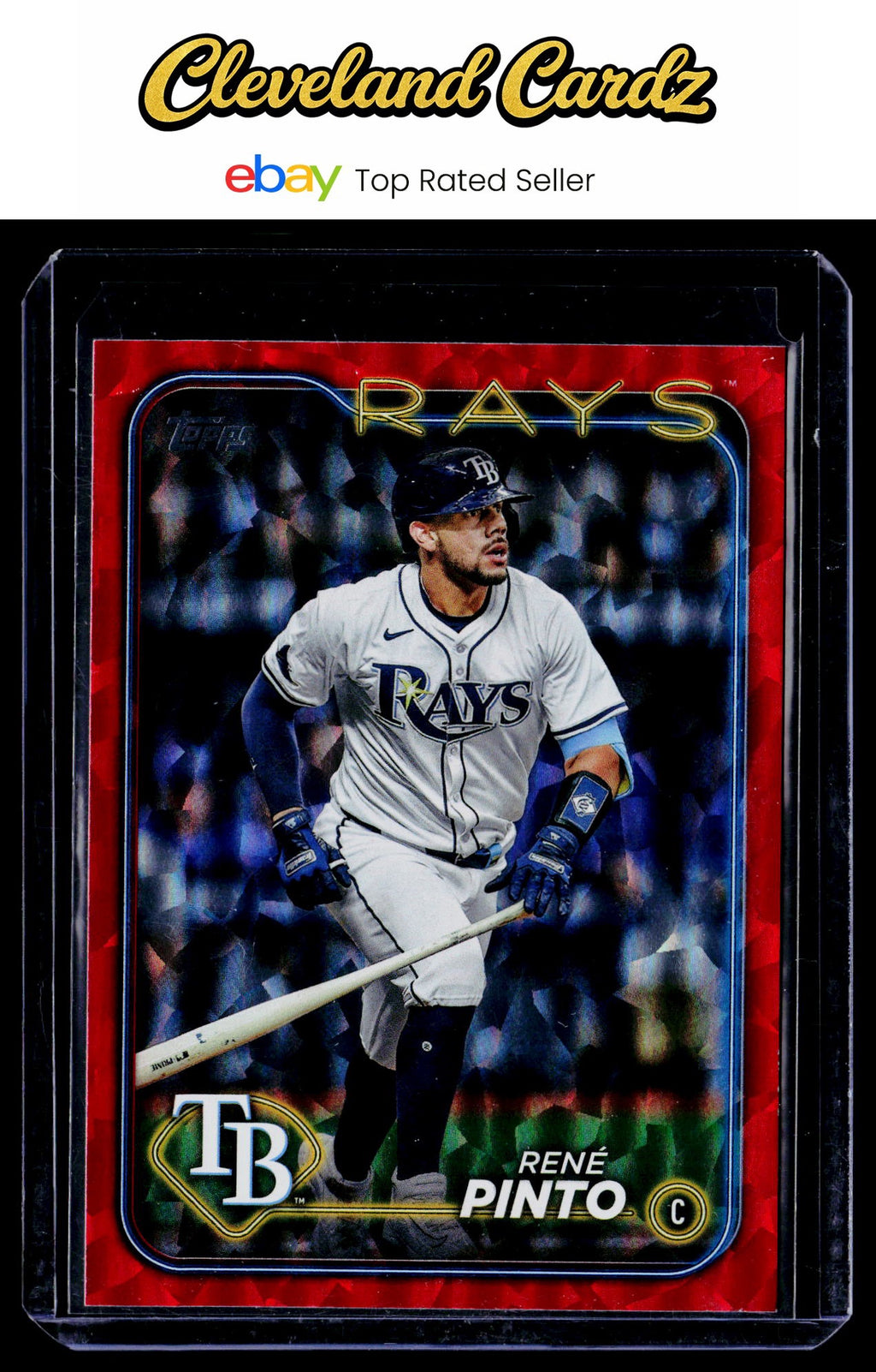 2024 Topps Update #US107 René Pinto Red Crackle Foilboard #/199