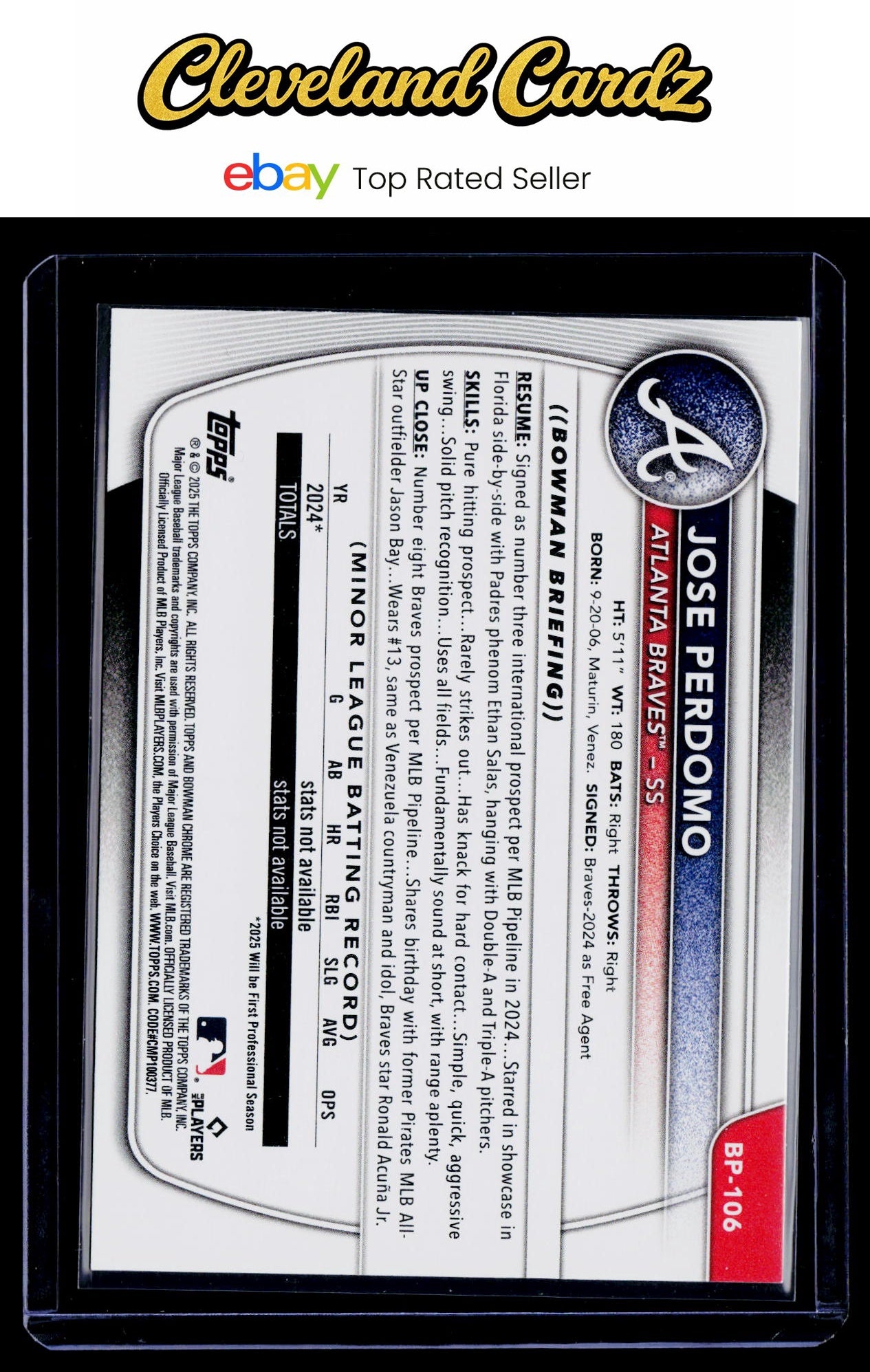 2025 Bowman #BP-106 Jose Perdomo Prospects