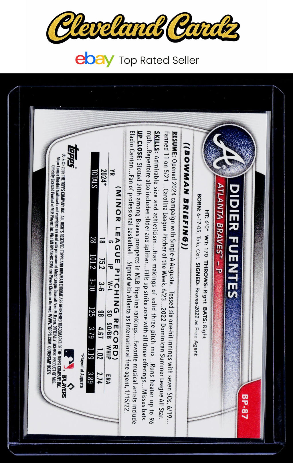 2025 Bowman #BP-87 Didier Fuentes Prospects