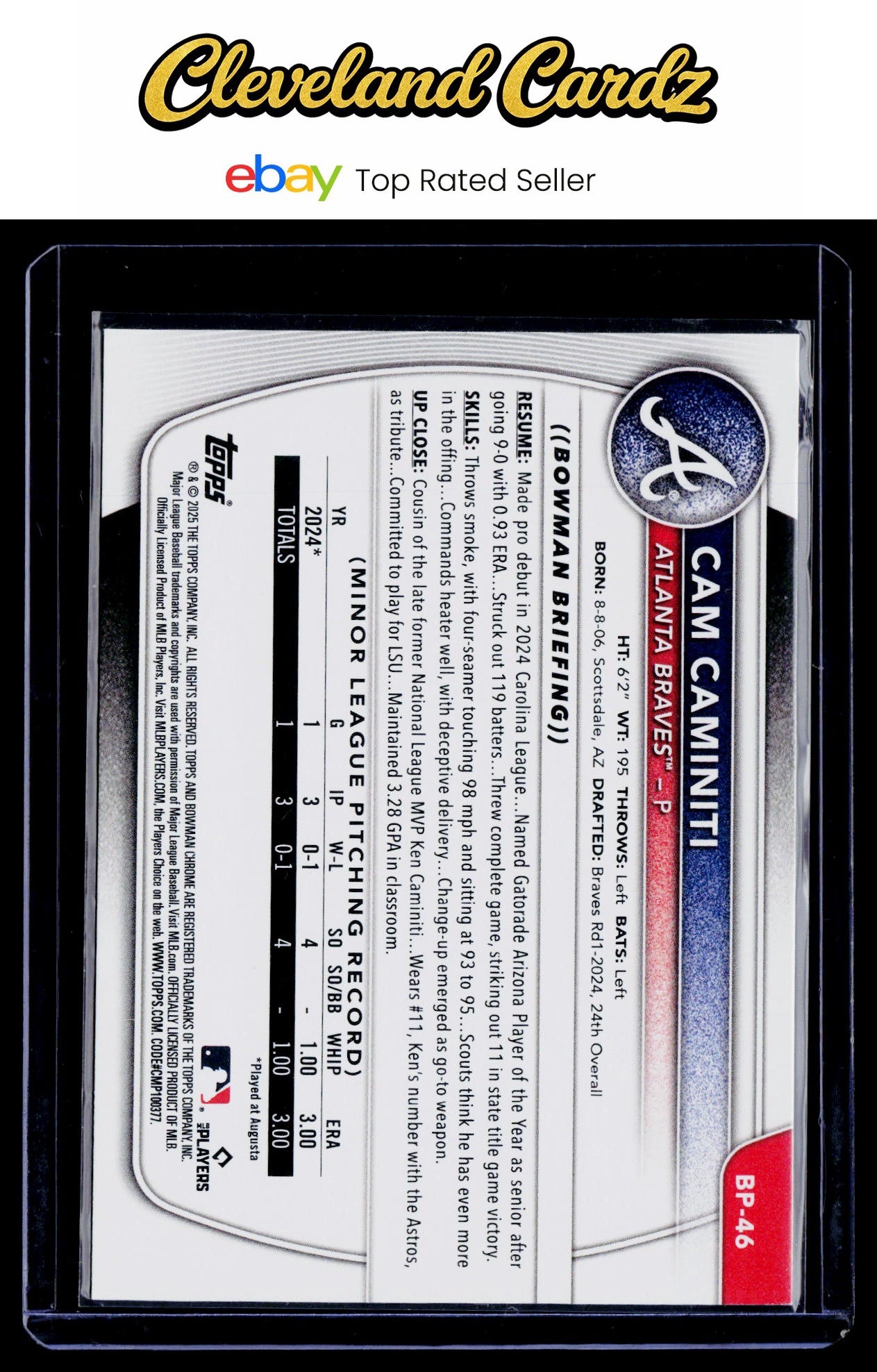 2025 Bowman #BP-46 Cam Caminiti Prospects