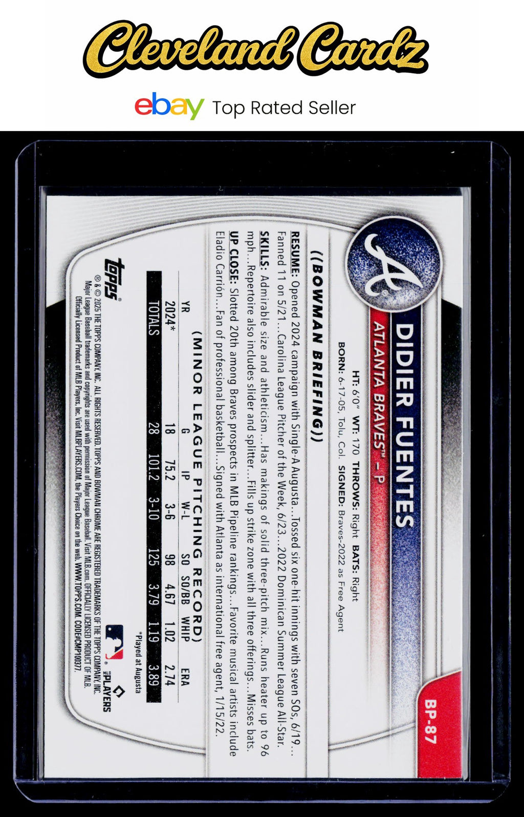 2025 Bowman #BP-87 Didier Fuentes Prospects
